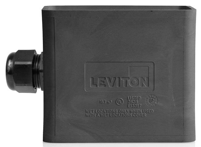 LEVITON Leviton 3059-1E Single-Gang Portable Outlet Box Standard Depth Pendant Style Black