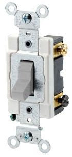 LEVITON Leviton CSB3-20G Toggle Switch 20A 120/277V 3-WAY AC Quiet