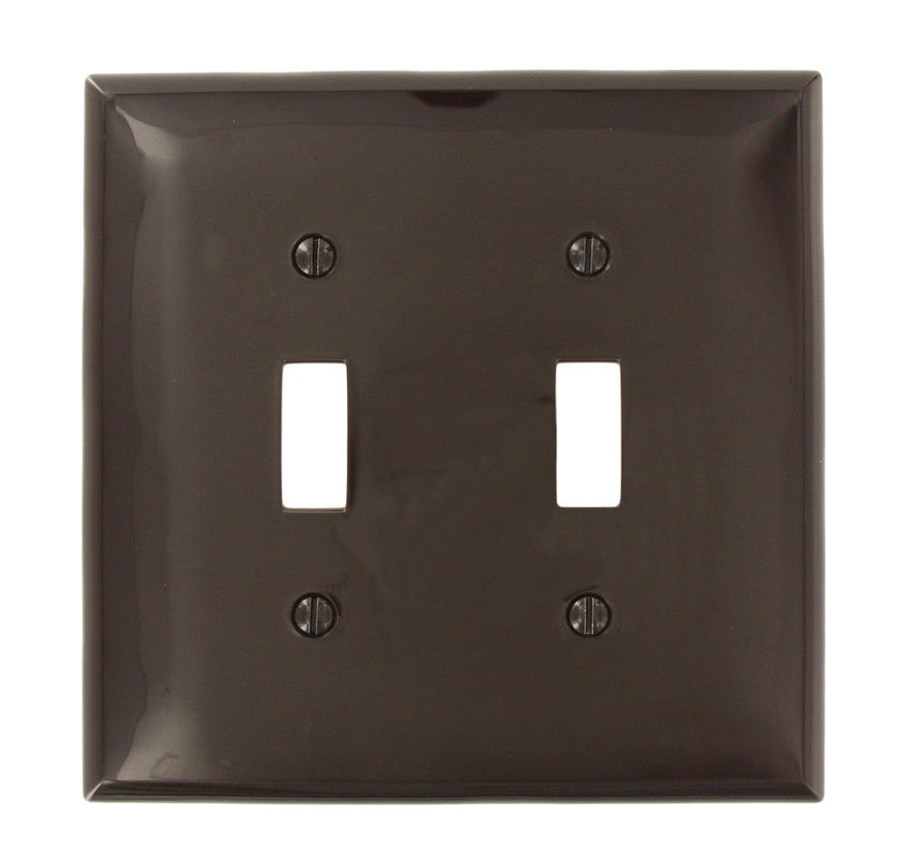 LEVITON Leviton PJ2 2 Gang Midway Toggle Wallplate Brown