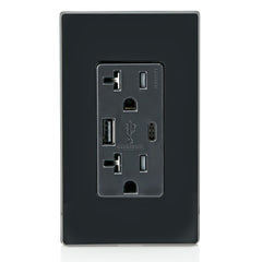 LEVITON Leviton T5833-E Combination Duplex Receptacle/Outlet and USB Charger, 125 Volt AC, 20 Amp NEMA 5-20R