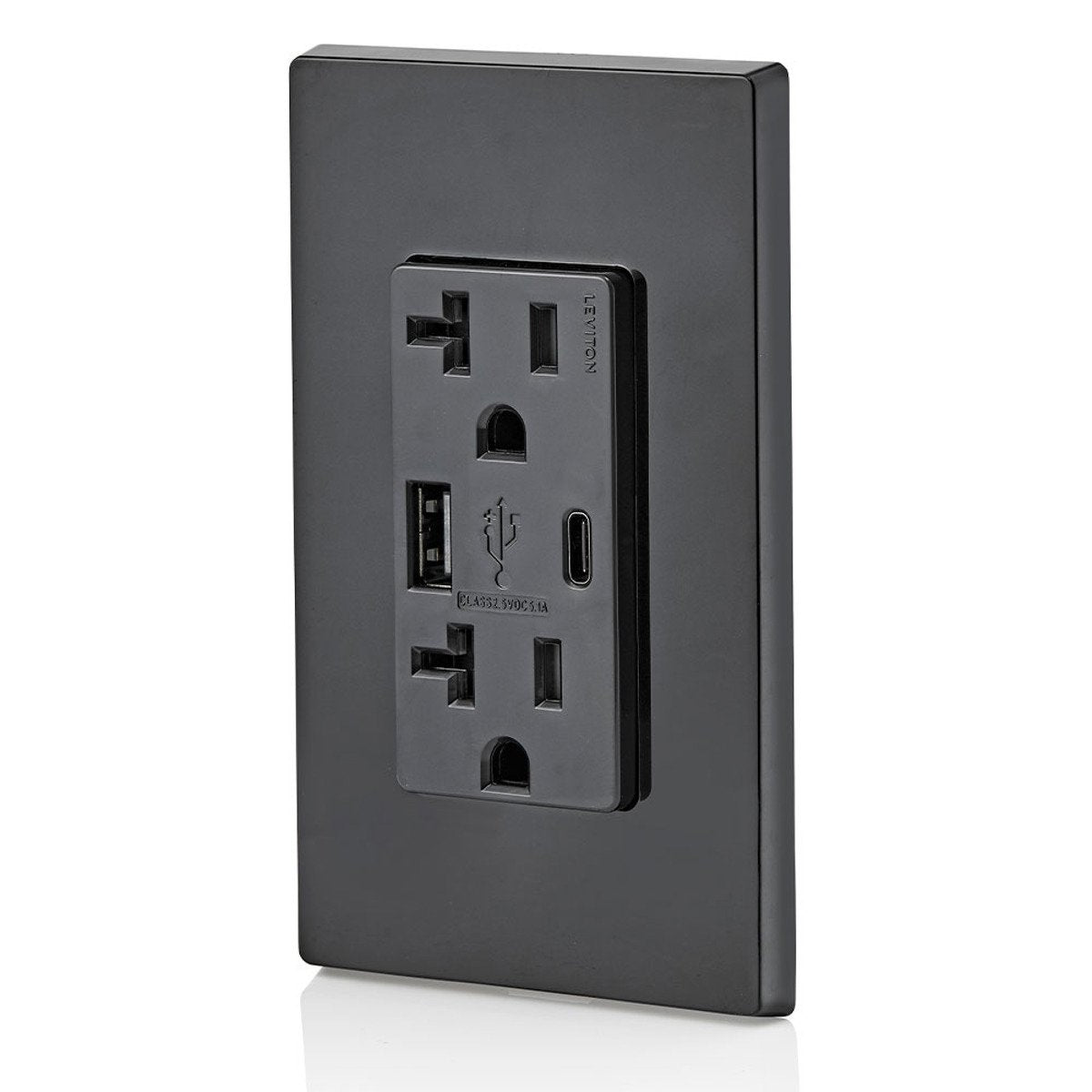LEVITON Leviton T5833-E Combination Duplex Receptacle/Outlet and USB Charger, 125 Volt AC, 20 Amp NEMA 5-20R