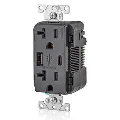 LEVITON Leviton T5833-E Combination Duplex Receptacle/Outlet and USB Charger, 125 Volt AC, 20 Amp NEMA 5-20R