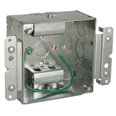 RACO RACO 248MS 4 Square Box, Welded with (2) STAB-IT Connectors, 600V, (2-1/8 Deep)