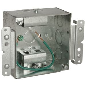 RACO RACO 248MS 4 Square Box, Welded with (2) STAB-IT Connectors, 600V, (2-1/8 Deep)