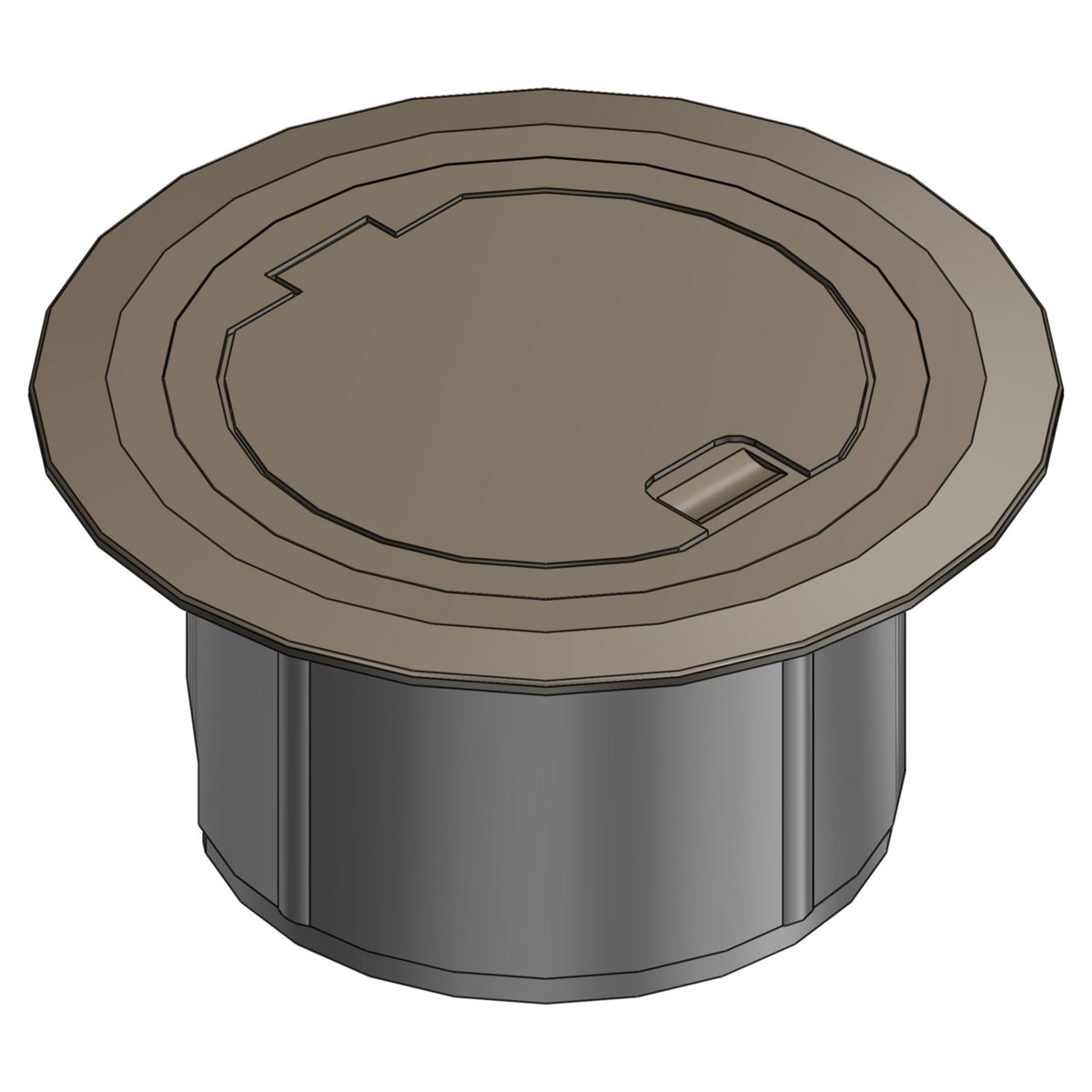 STEEL CITY Steel City 68R-CST-BRN Recessed Service Floor Box Cover Kit Brown