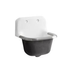 KOHLER Kohler K-6716-0 Bannon Single-Bowl Cast Iron Wall Mounted Or P-Trap Mounted Service Sink