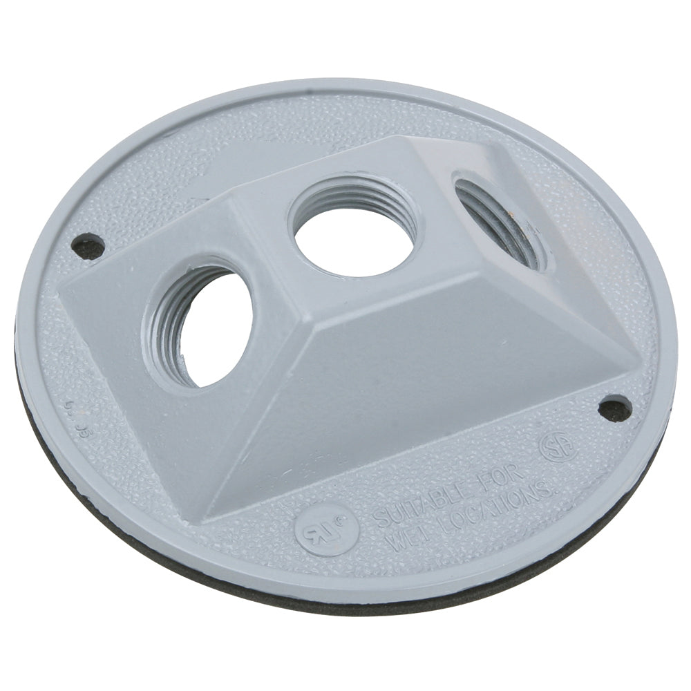 LEGRAND Legrand-Pass & Seymour WPRB13 Weatherproof 4 RoundOutdoor Cluster Cover Blank 3 Hole 1/2