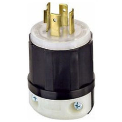 LEVITON Leviton 2441 Black/White Nylon Polarized Locking Plug 20 amp 120/208 Volt NEMA L18-20P