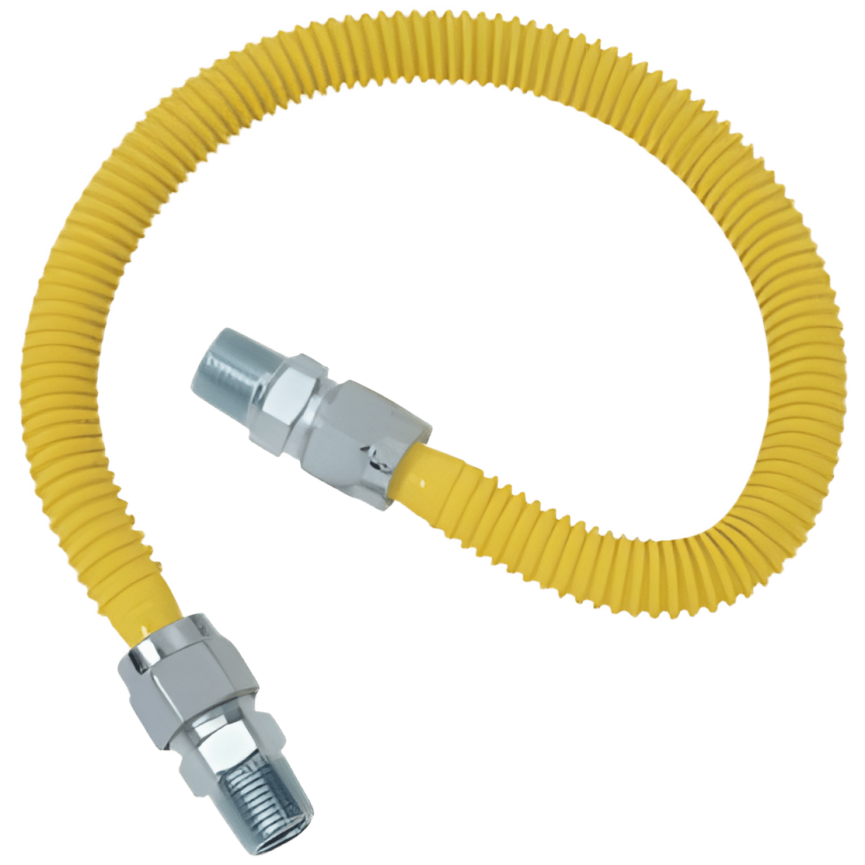 MUELLER INDUSTRIES B&K G038YE101024 Gas Appliance Connector, 3/8 in ID, 1/2 in M x 1/2 in M, 24 in L