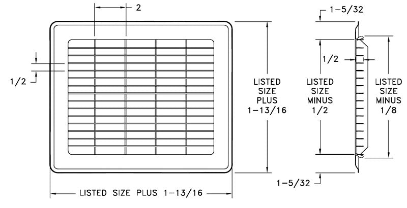 AIRMATE 325_20X20-BR RETURN AIR GRILLES