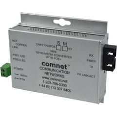 COMNET COMNET CNFE1002APOESHO/M Hardened 100Mbps Media Converter, ST Connector, Single-mode, 1 fiber, A Unit, (requires A and B units) 48V POE, Power Supply Included, 60 W output