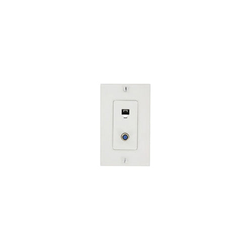 LEVITON Leviton 40159-W Wall Plate, Decora, Telephone/Video, 6-Position 4-Conductor and F Connector, White