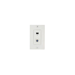 LEVITON Leviton 40159-W Wall Plate, Decora, Telephone/Video, 6-Position 4-Conductor and F Connector, White