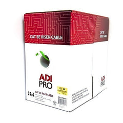 ADI PRO ADI PRO 0E-CAT5RGN CAT5e Riser Cable, 24/4 Solid BC, U, UTP, CMR/FT4, Sunlight Resistant, 1000' (304.8m) Pull Box, Green