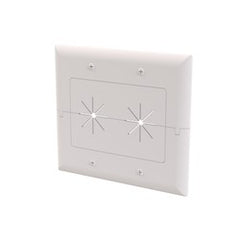 DATACOMM ELECTRONICS DATACOMM ELECTRONICS 45-0027-WH 2 Gang Split Plate with Flexible Opening