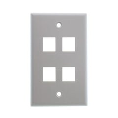 DYNACOM Dynacom 10600-P4-WH Wall Plate, Classic Single-Gang, 4-Port, White