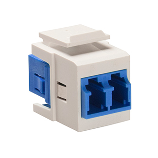 LEVITON Leviton 41085-SLW QuickPort Duplex LC Adapter, SM, zirconia ceramic sleeve, blue/white