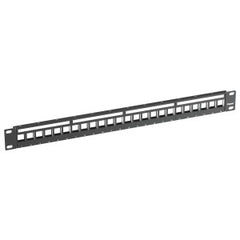 PANDUIT Panduit KPS24BL Keystone All Metal 24-Port Patch Panel, 1RU, Black