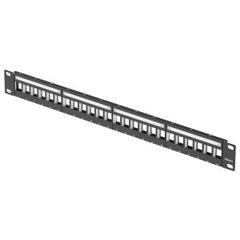 PANDUIT Panduit KPS24BL Keystone All Metal 24-Port Patch Panel, 1RU, Black
