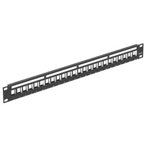 PANDUIT Panduit KPS24BL Keystone All Metal 24-Port Patch Panel, 1RU, Black