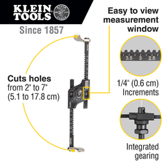 KLEIN TOOLS Klein Tools 53710 Hole Saw Adjustable Hole Saw and Dust Bowl with Integrated Vacuum Port