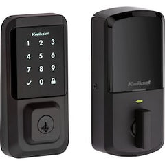 KWIKSET Kwikset 99390-004 Halo Wi-Fi Smart Lock Keyless Entry Electronic Touchscreen Deadbolt Featuring SmartKey Security, Matte Black