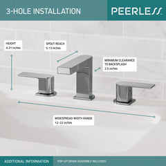 PEERLESS FAUCET Peerless Faucet P3519LF Xander Two Handle Widespread Bathroom in Chrome