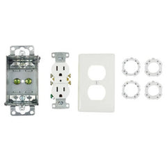 PRIMEX Primex 125-1355 Structured Wiring Enclosure, Electrical Install Kit with Gang Box, Outlet Cover