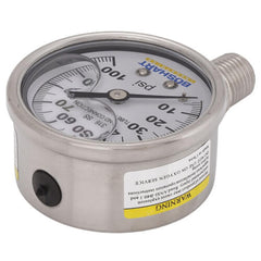 BOSHART Boshart PGS-100-G 2 Dial Stainless Steel Pressure Gauge Lower Mounted 0-100 PSI