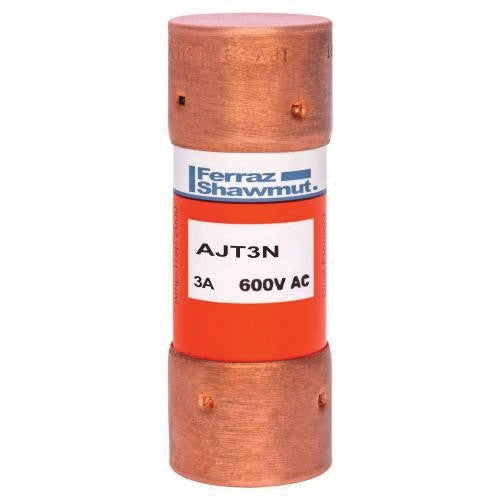 MERSEN Mersen AJT3N Low-voltage General Purpose Fuse, Class J, Time-delay, 600V 3A