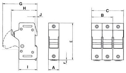 MERSEN Mersen US3J1I 30A J 1P ULTRASAFE Fuse Holder