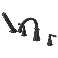 AMERICAN STANDARD American Standard T018901.243 Edgemere Bathtub Faucet With Lever Handles And Personal Shower For Flash Rough-In Valve In Matte Black