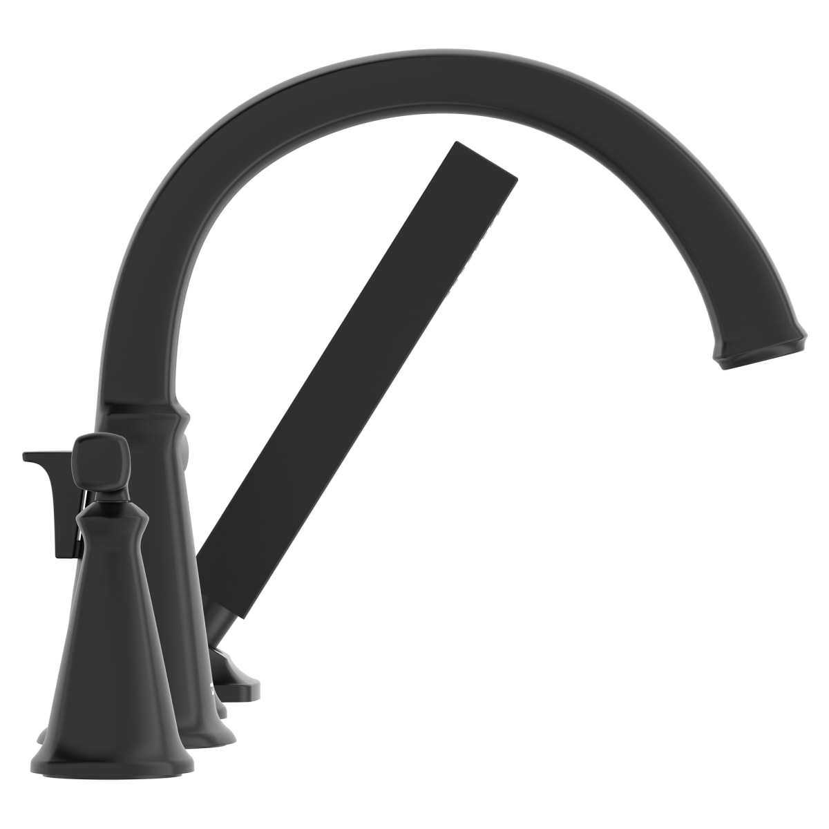AMERICAN STANDARD American Standard T018901.243 Edgemere Bathtub Faucet With Lever Handles And Personal Shower For Flash Rough-In Valve In Matte Black