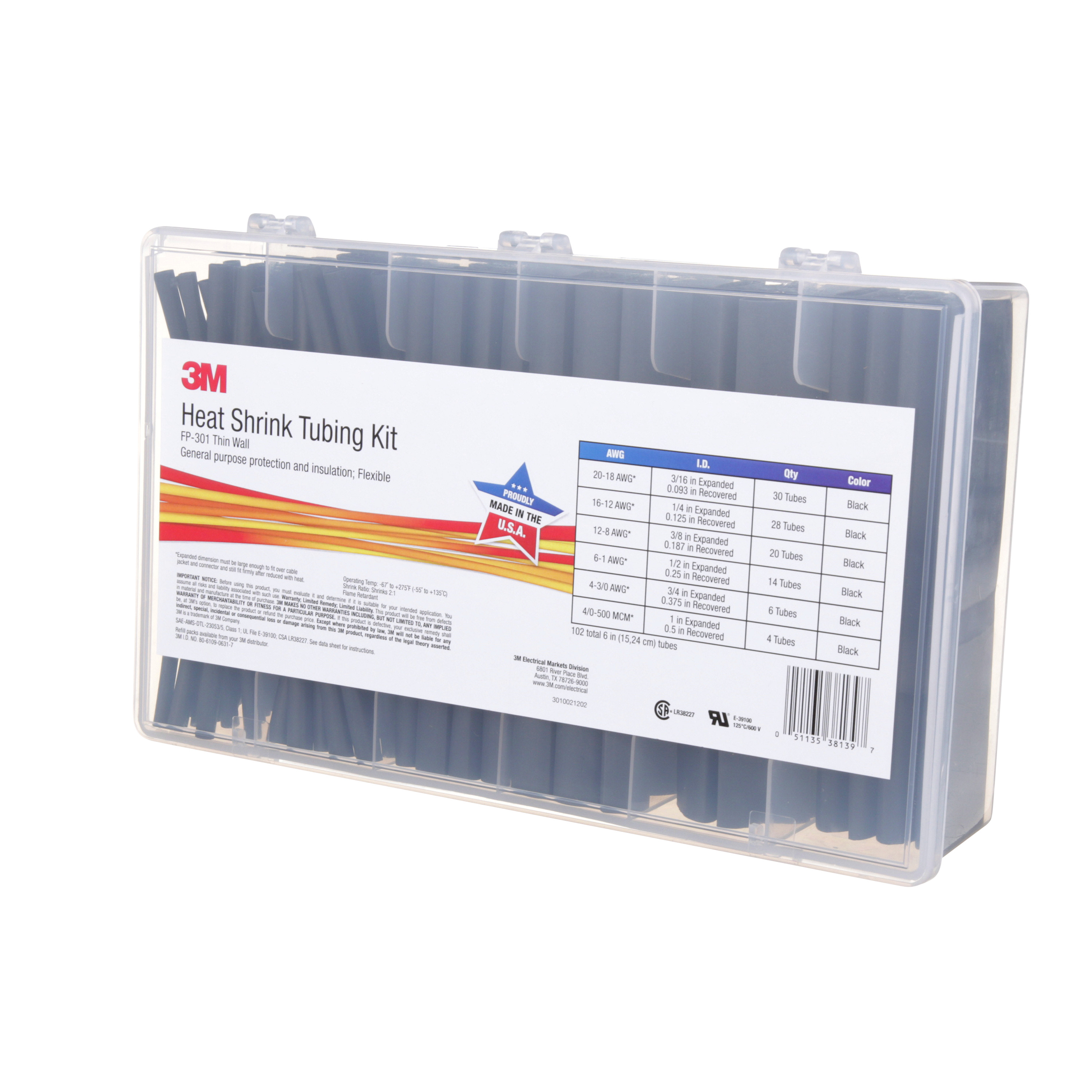 3M 3M FPASSTBK6INK Shrink Tubing Kit 2:1