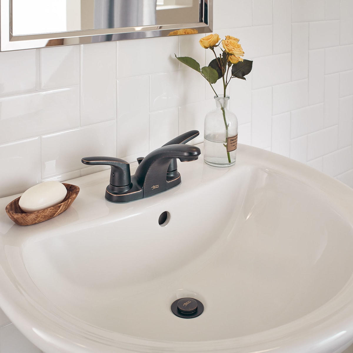 AMERICAN STANDARD American Standard 7075200.278 Colony PRO 4 Centerset 2-Handle Bathroom Faucet 1.2 gpm/4.5 L/min With Lever Handles in Legacy Bronze