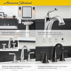 AMERICAN STANDARD American Standard 7052807.013 Delancey Two Handle Widespread Bathroom Sink Faucet in Polished Nickel PVD
