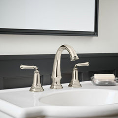 AMERICAN STANDARD American Standard 7052807.013 Delancey Two Handle Widespread Bathroom Sink Faucet in Polished Nickel PVD