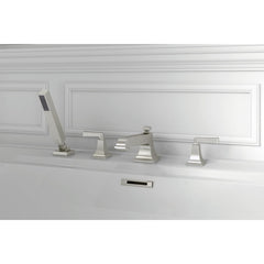 AMERICAN STANDARD American Standard T455901.295 Town Square S Bathtub Faucet With Lever Handles And Personal Shower For Flash Rough-in Valve In Brushed Nickel