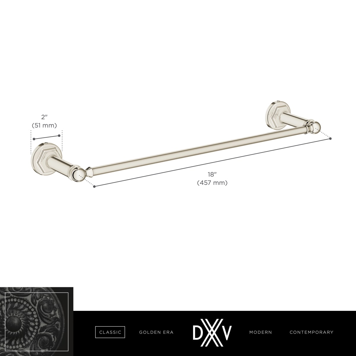 DXV DXV D35155180.100 Oak Hill 18 Towel Rack Polished Chrome