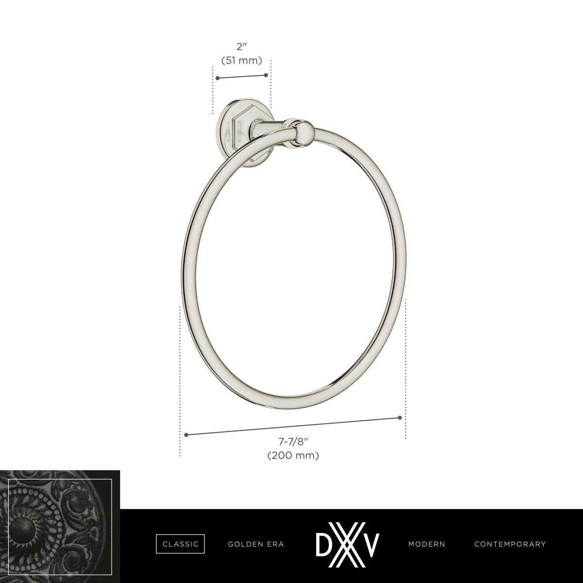 DXV DXV D35155190.427 Oak Hill Towel Ring in Satin Brass