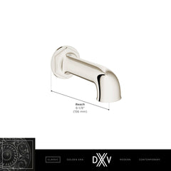 DXV DXV D35155760.150 Oak Hill Wall Mount Bathtub Spout in Platinum Nickel