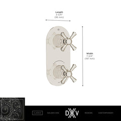 DXV DXV D35155528.100 Oak Hill 2-Handle Thermostatic Valve Trim Only with Cross Handles