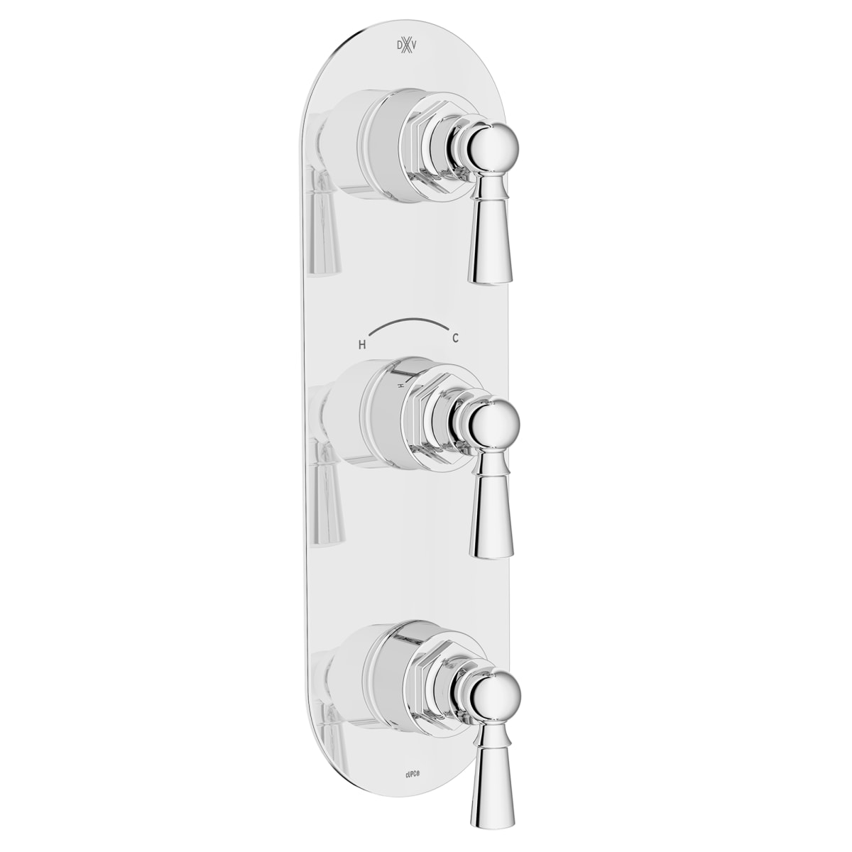DXV DXV D35155537.100 Oak Hill 3-Handle Thermostatic Valve Trim Only with Lever Handles in Polished Chrome