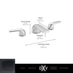DXV DXV D35120802.100 DXV Modulus 2-Handle Widespread Bathroom Faucet with Lever Handles in Polished Chrome