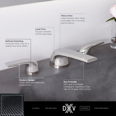 DXV DXV D35120802.100 DXV Modulus 2-Handle Widespread Bathroom Faucet with Lever Handles in Polished Chrome