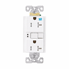 EATON Eaton TWRSGF20W Duplex GFCI Receptacle 125 VAC 20 A NEMA 5-20R