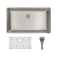 ELKAY Elkay ELUHH3017TPDBG Lustertone Iconix 32-1/2 x 19-1/2 in. Stainless Steel Single Bowl Undermount Kitchen Sink Kit with Perfect Drain