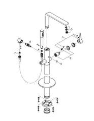 GROHE GROHE 23792EN1 Lineare Single Lever Handle Floor Mount Filler in Brushed Nickel