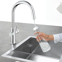 GROHE GROHE 31251002 Blue Professional Single Handle Pull Out Kitchen Faucet