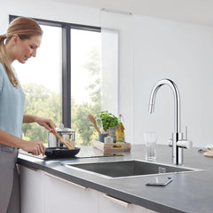 GROHE GROHE 31251002 Blue Professional Single Handle Pull Out Kitchen Faucet